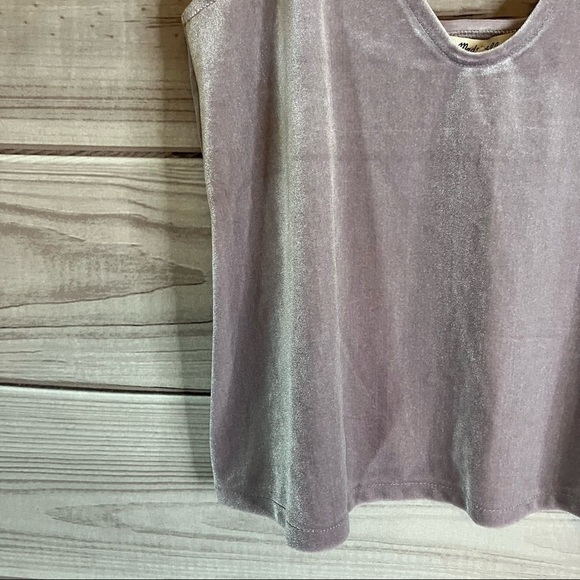 Madewell Velvet V-Neck Tank Top in Provence Grape - Picture 4 of 9
